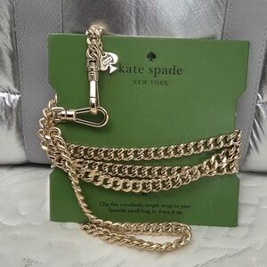 Kate Spade NY Gold-tone Chain Bag Strap with Charm + Kate Spade Dustbag - NWT